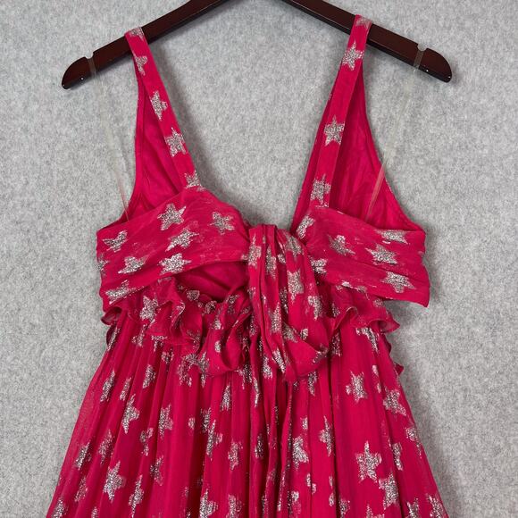 Rococo Sand Pink Silver Star Vega Cut Out Maxi Dress Size XS - Picture 7 of 10